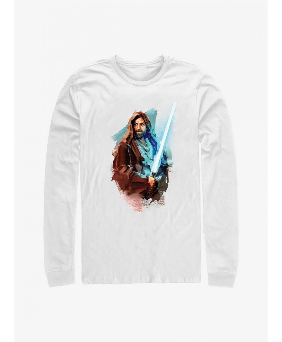 Best Deal Star Wars Obi-Wan Kenobi Paint Long-SLeeve T-Shirt $8.75 T-Shirts