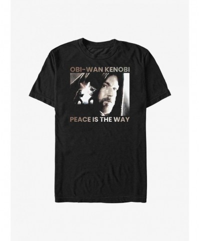 Big Sale Star Wars Obi-Wan Kenobi Peace Is The Way T-Shirt $7.19 T-Shirts