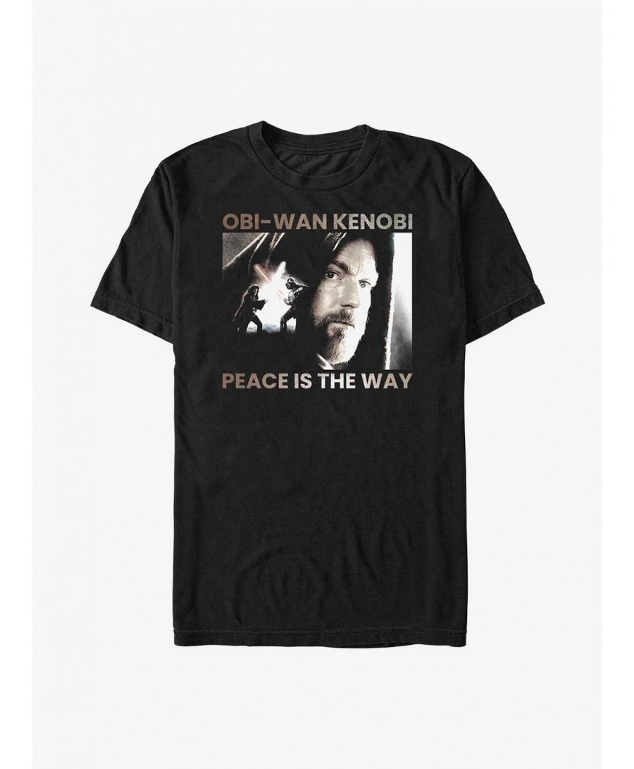 Big Sale Star Wars Obi-Wan Kenobi Peace Is The Way T-Shirt $7.19 T-Shirts