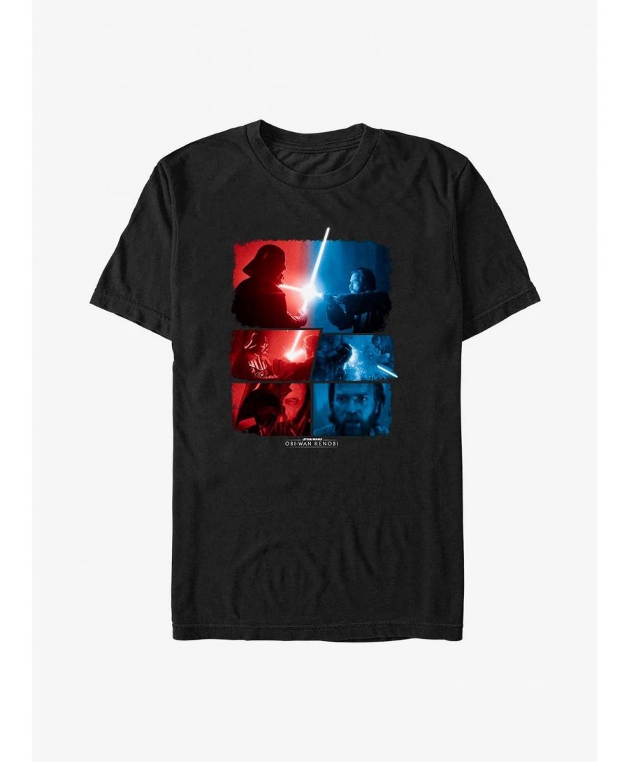 Seasonal Sale Star Wars Obi-Wan Kenobi & Vader Battle Sequence T-Shirt $7.19 T-Shirts