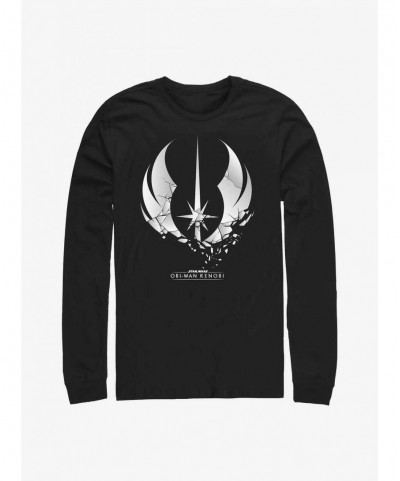 Exclusive Star Wars Obi-Wan Shattered Jedi Logo Long-SLeeve T-Shirt $7.37 T-Shirts