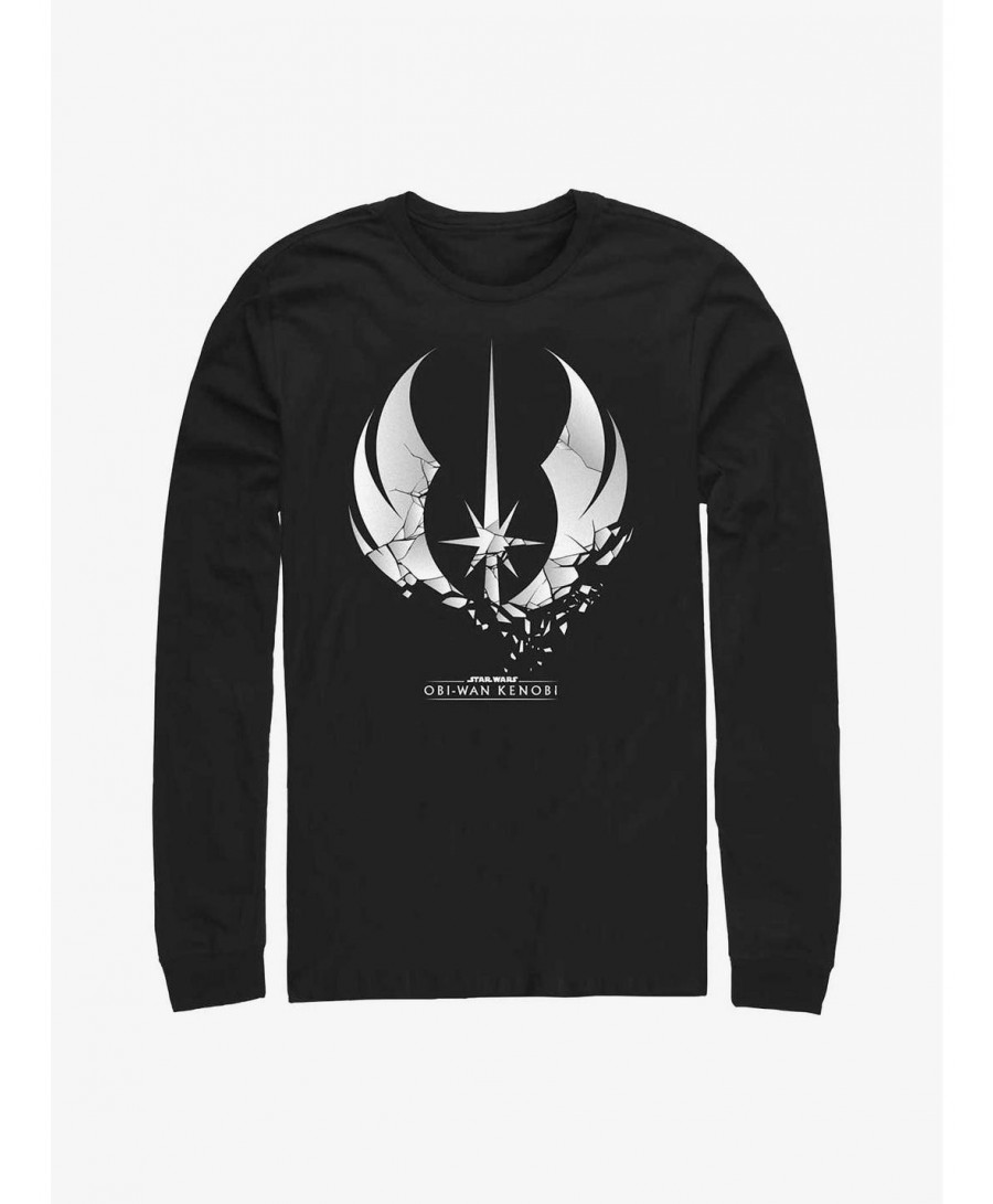 Exclusive Star Wars Obi-Wan Shattered Jedi Logo Long-SLeeve T-Shirt $7.37 T-Shirts