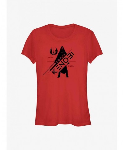 Exclusive Price Star Wars Obi-Wan Kenobi Obi-Wan Silhouette Girls T-Shirt $6.45 T-Shirts