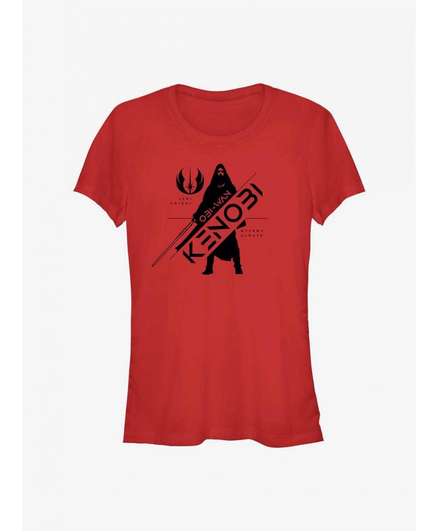 Exclusive Price Star Wars Obi-Wan Kenobi Obi-Wan Silhouette Girls T-Shirt $6.45 T-Shirts