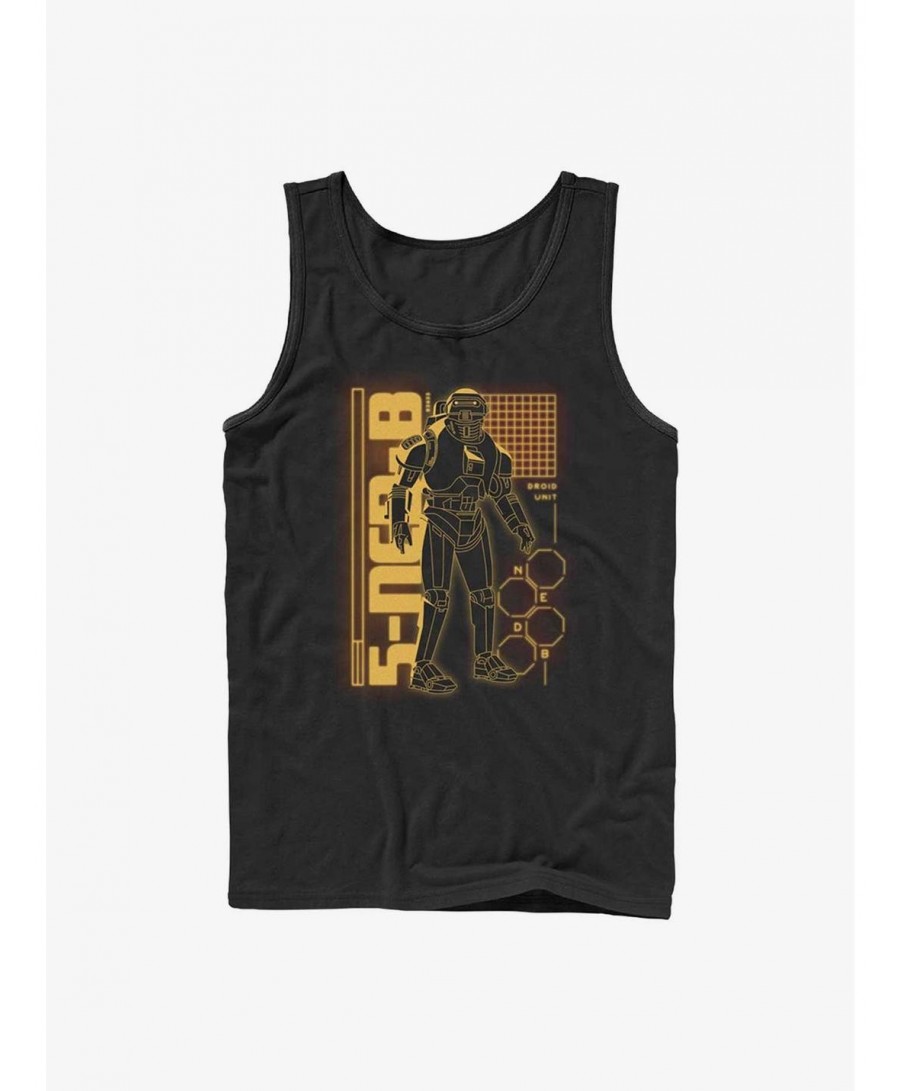 Cheap Sale Star Wars Obi-Wan Kenobi 5-Ned-B Droid Tank Top $8.02 Tops