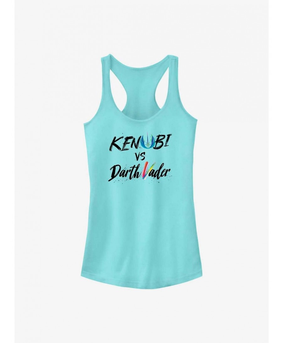 Bestselling Star Wars Obi-Wan Kenobi Vader Kenobi Lettering Girls Tank $8.19 Tanks