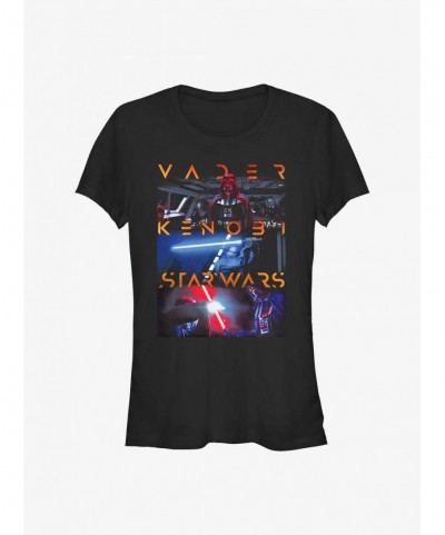 Flash Sale Star Wars Obi-Wan Kenobi and Darth Vader Battle Sequence Girls T-Shirt $5.75 T-Shirts