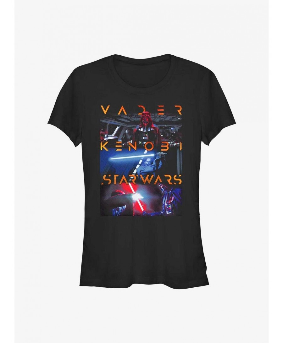 Flash Sale Star Wars Obi-Wan Kenobi and Darth Vader Battle Sequence Girls T-Shirt $5.75 T-Shirts