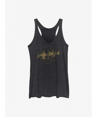 Flash Deal Star Wars Obi-Wan Long Live Jedi Crest Girls Raw Edge Tank $7.25 Tanks